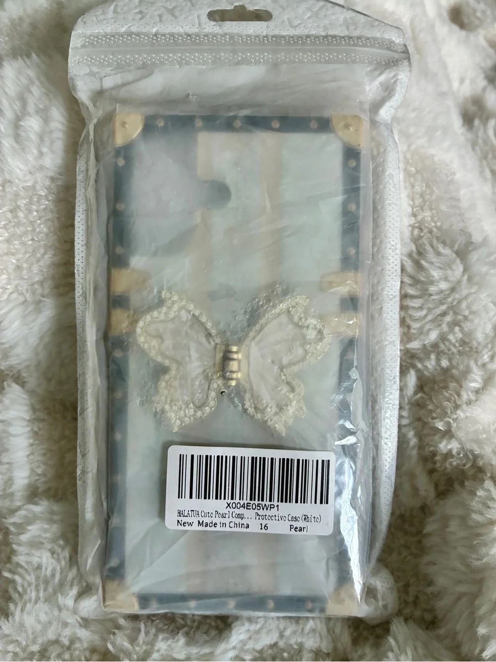 Glamour Luxury Bling Pearl Butterfly Foldable Kickstand Case iPhone 16 NEW NIP